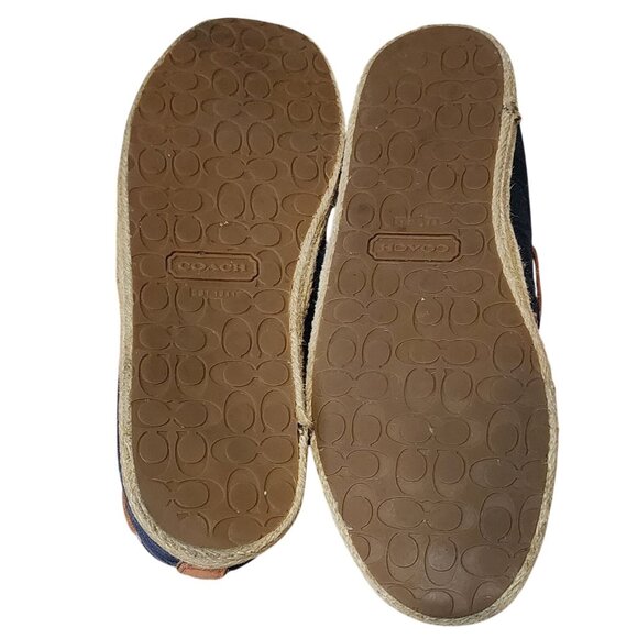 Coach Navy Blue Monogram Canvas Espadrille Loafers Womens Size 7M - Picture 5 of 7